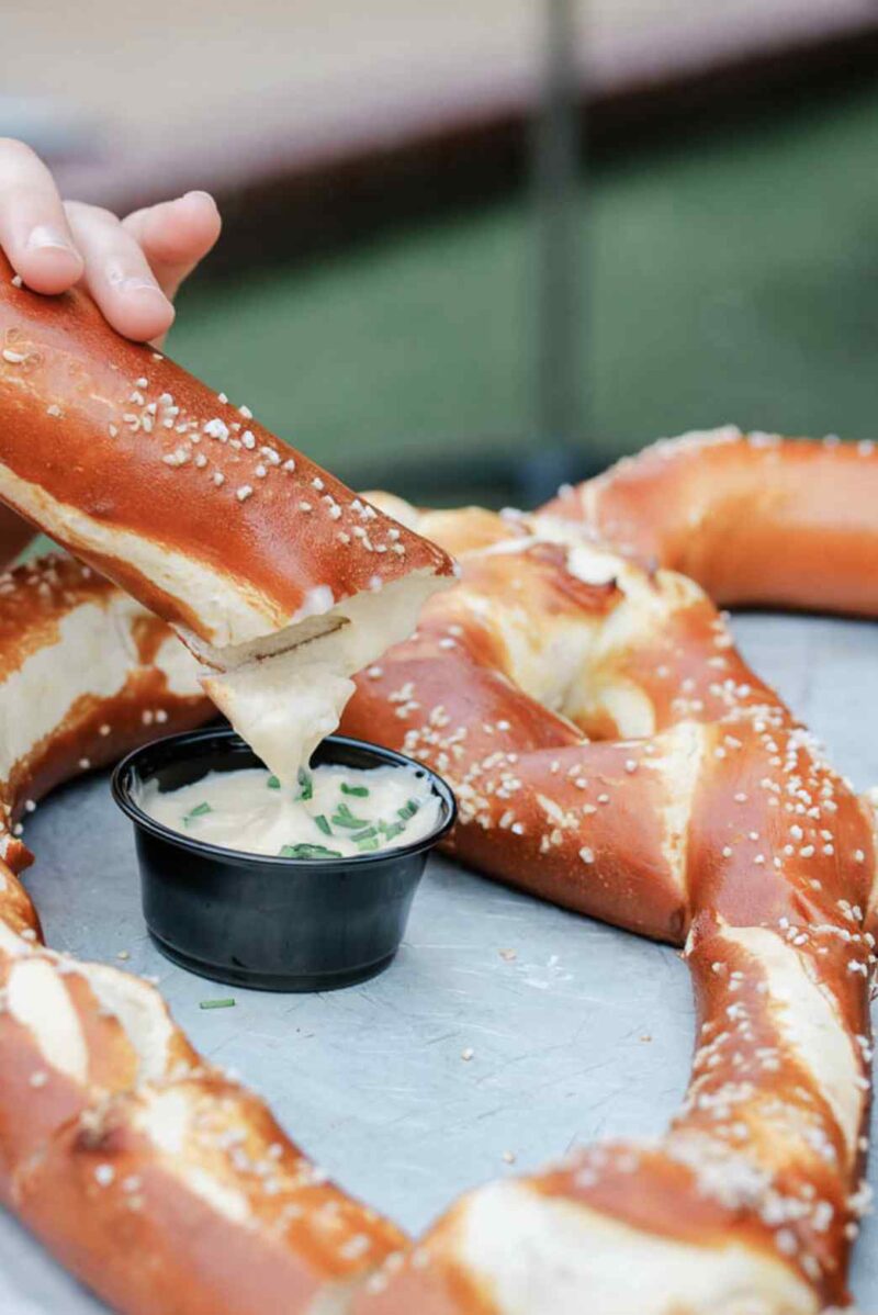A giant pretzel at the Brat Haus