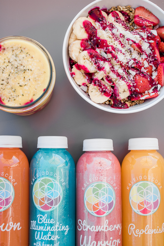 Kaleidoscope Juice bowl and juices