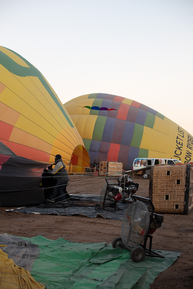 before the hot air balloon experience