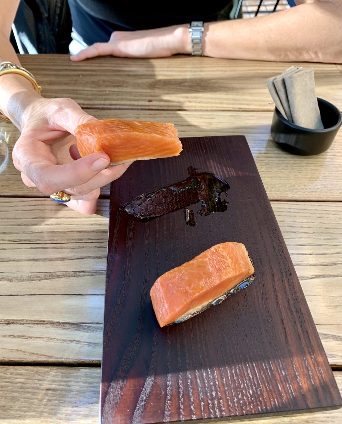 smoked salmon dish at the willows inn restaurant