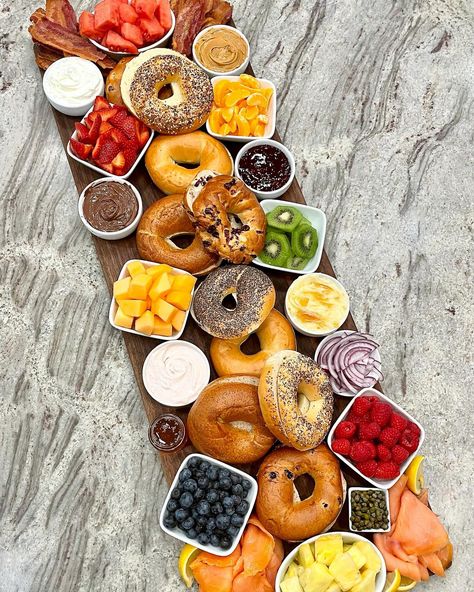 breakfast charcuterie board, bagels
