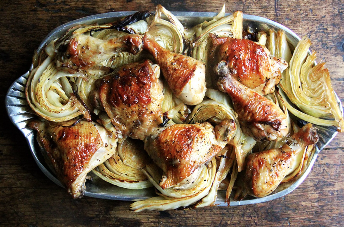 1 pot roasted chicken and cabbage