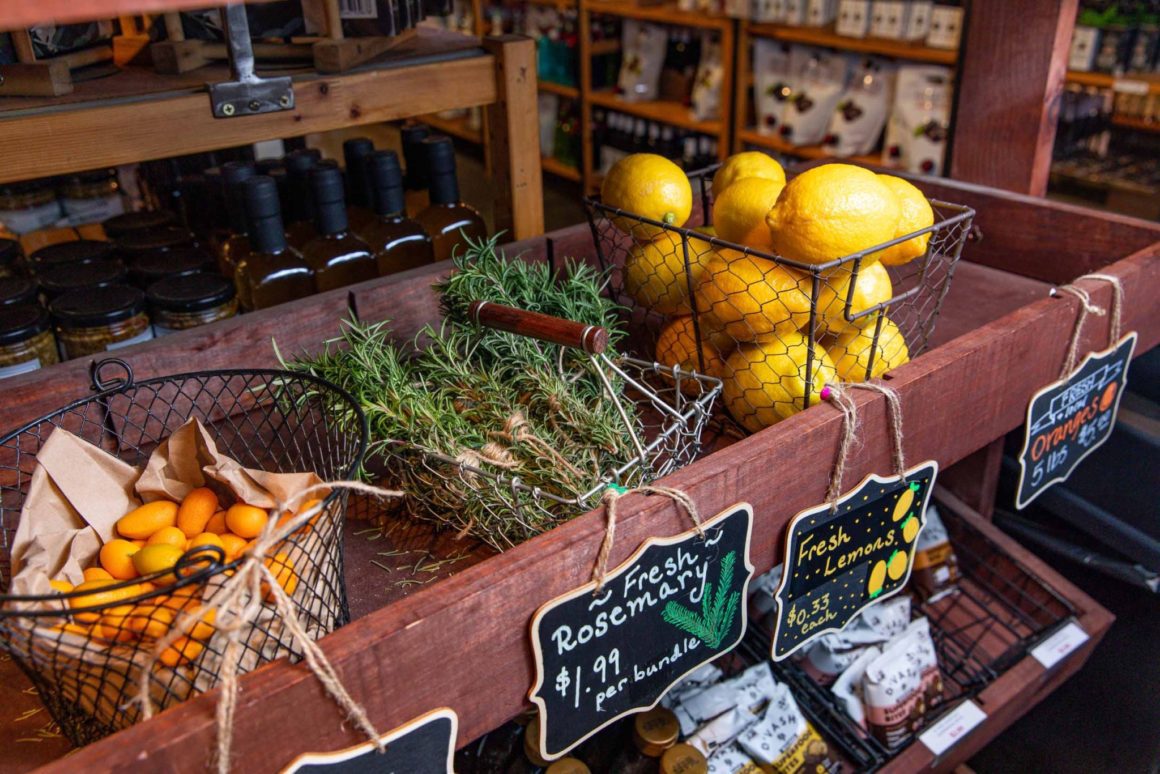 fresh produce at the olive mill