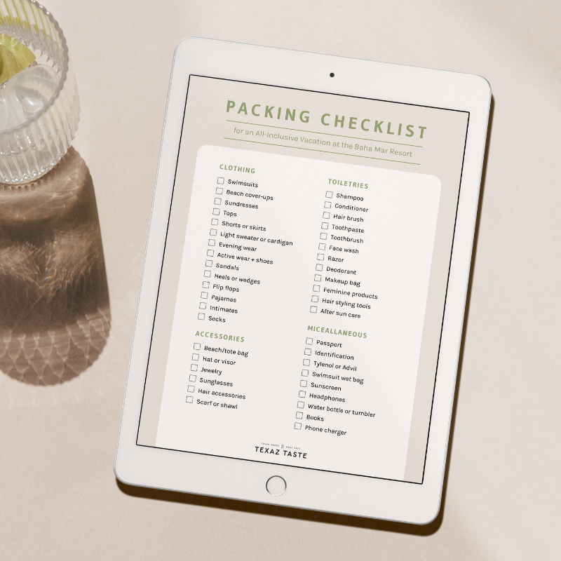 Tropical Vacation Packing Checklist